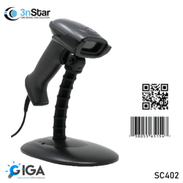 LECTOR CODIGO 3NSTAR SC402 2D CON CABLE Y BASE