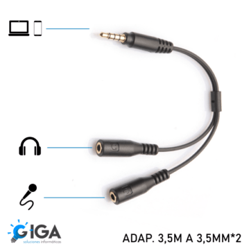 CABLE ADAP TRIPOLAR A MICR + AUDIF 3.5MM