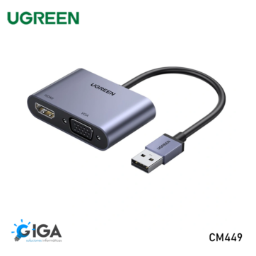 ADAPTADOR VIDEO USB-A 3.0 A VGA / HDMI UGREEN CM449