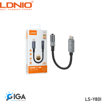 ADAPTADOR LIGHTNING A HEMBRA 3.5MM LDNIO LS-Y80I