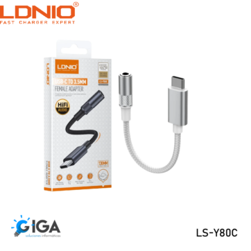 ADAPTADOR USB-C A HEMBRA 3.5MM LDNIO LS-Y80C