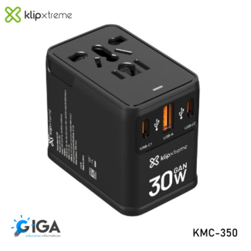 ADAPTADOR VIAJE UNIVERSAL CON CARGADOR KLIP XTREME KMC-350