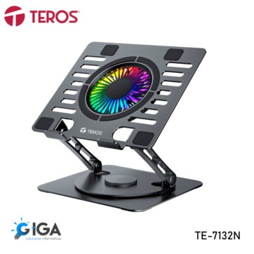 BASE LAPTOP TEROS GIRATORIA 360° ALUMINIO CON VENTILADOR TE-7132N