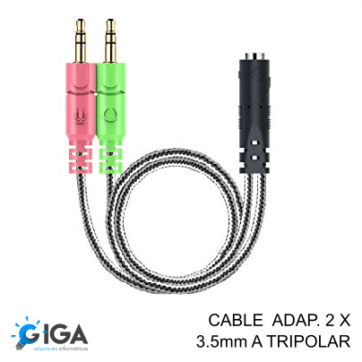 CABLE ADAP MIC + AUDIF A TRIPOLAR 3.5MM