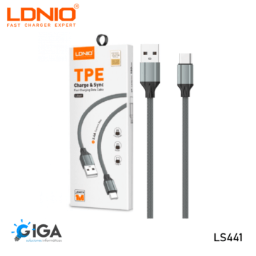 CABLE TELEFONO USB-A A LIGTHNING 1 METRO LDNIO LS441i