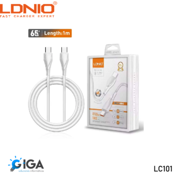 CABLE USB-C A USBC 65W 1M LDNIO LC101