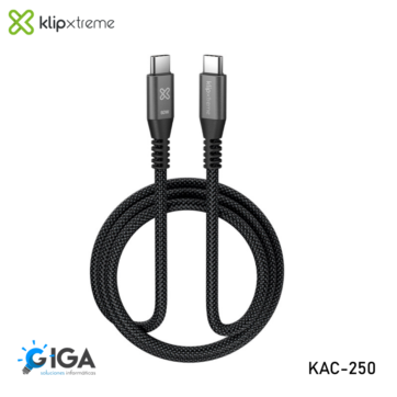 CABLE USB-C A USB-C 1.8M KLIPXTREME KAC-250 60W