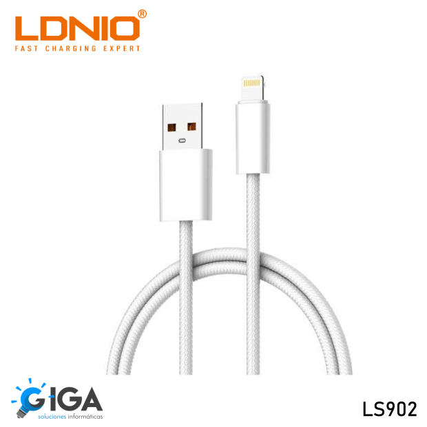 CABLE TELEFONO USB-A A LIGHTNING 2M. LDNIO LS902