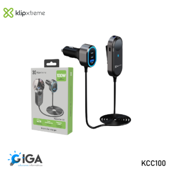 CARGADOR KLIP XTREME USB CIGARRERA CON 6-PORT 100W USB-C*4/USB-A*2 KCC-100