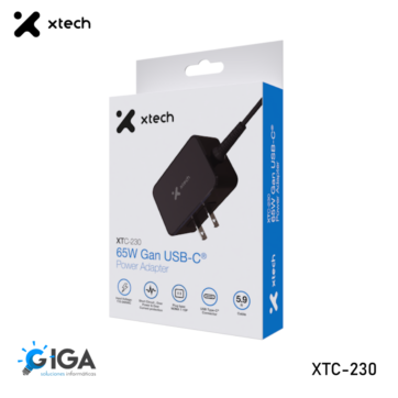 ADAPTADOR UNIVERSAL LAPTOP XTECH XTC-230 USB-C 65W