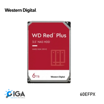 Disco Duro Western Digital 3.5" RED PLUS PARA NAS 6TB 5400rpm