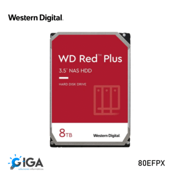 Disco Duro Western Digital 3.5" RED PLUS PARA NAS 8TB 5400rpm
