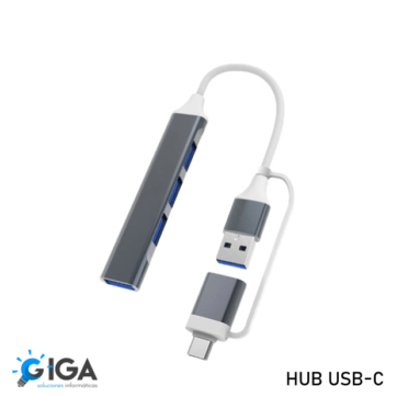 HUB USB 4 PUERTOS CON OTG USB-C