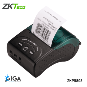 IMPRESORA TERMICA PORTATIL ZKTECO 58MM USB BLUETOOTH ZKP5808