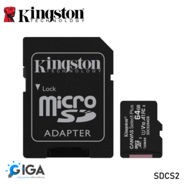 Memoria tarjeta microSD Kingston 64GB Canvas Select Plus Clase 10