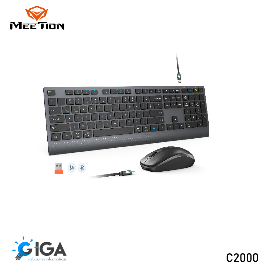 KIT INALAMBRICO MEETION TECLADO Y MOUSE C2000