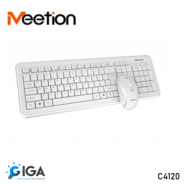 KIT TECLADO Y MOUSE INALAMBRICO MEETION BLANCO C4120 LITTLE
