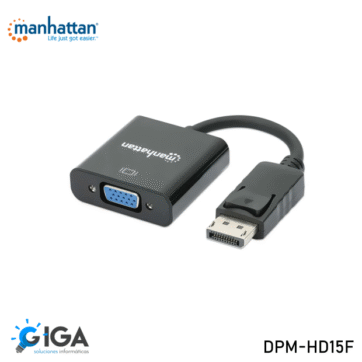 ADAPTADOR VIDEO DISPLAYPORT A VGA HEMBRA MANHATTAN DPM-HD15F