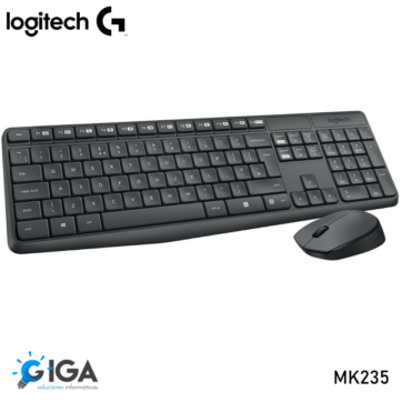 KIT TECLADO Y MOUSE LOGITECH MK235 WIRELESS USB NEGRO