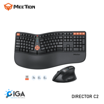 TECLADO Y MOUSE ERGONOMICO INALAMBRICO MEETION DIRECTOR C2