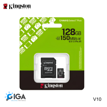 MEMORIA TARJETA MICROSD KINGSTON CANVAS SELECT PLUS V10  128GB