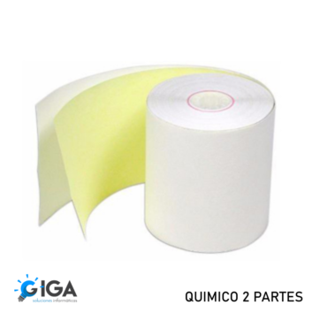 ROLLO DE PAPEL QUIMICO 2 PARTES 75MMX25 METROS