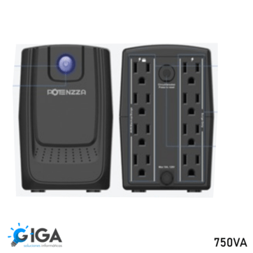UPS POTENZZA INTERACTIVO 1500VA /900w 8 TOMAS DOBLE BATERÍA