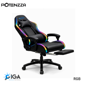 SILLA GAMER POTENZZA LUCES RGB FH0037-PRO-1 NEGRA
