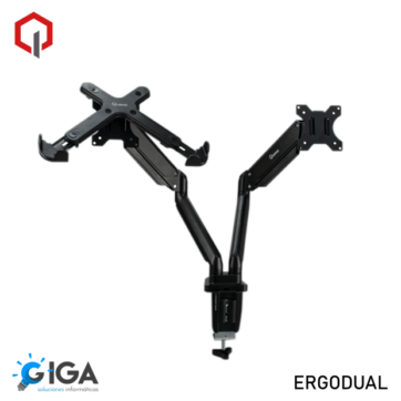 SOPORTE NEUMATICO MONITOR Y LAPTOP QUASAD ERGODUAL