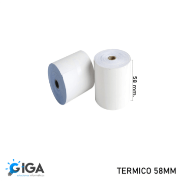 PAPEL ROLLO TERMICO 58MM ANCHO 15 METROS