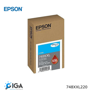 TINTA ORIGINAL EPSON WF 6090/6590 748XXL220-AL CYAN