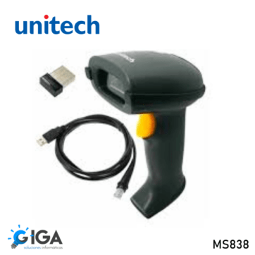 LECTOR CODIGOS BARRA UNITECH MS838 1D /2D INALAMBRICO