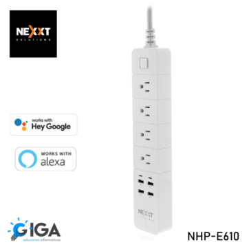 REGLETA INTELIGENTE NEXXT CON PUERTOS USB NHP-E610
