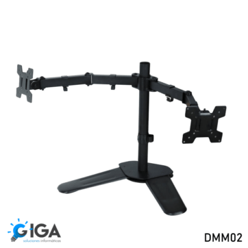 SOPORTE 2 MONITORES METAL CON BASE EVS-DMM02