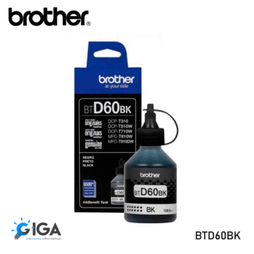 TINTA ORIGINAL BROTHER BTD60BK NEGRA