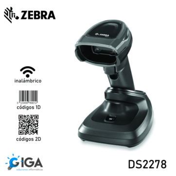 LECTOR CODIGO BARRAS ZEBRA INALAMBRICO 2D 2278